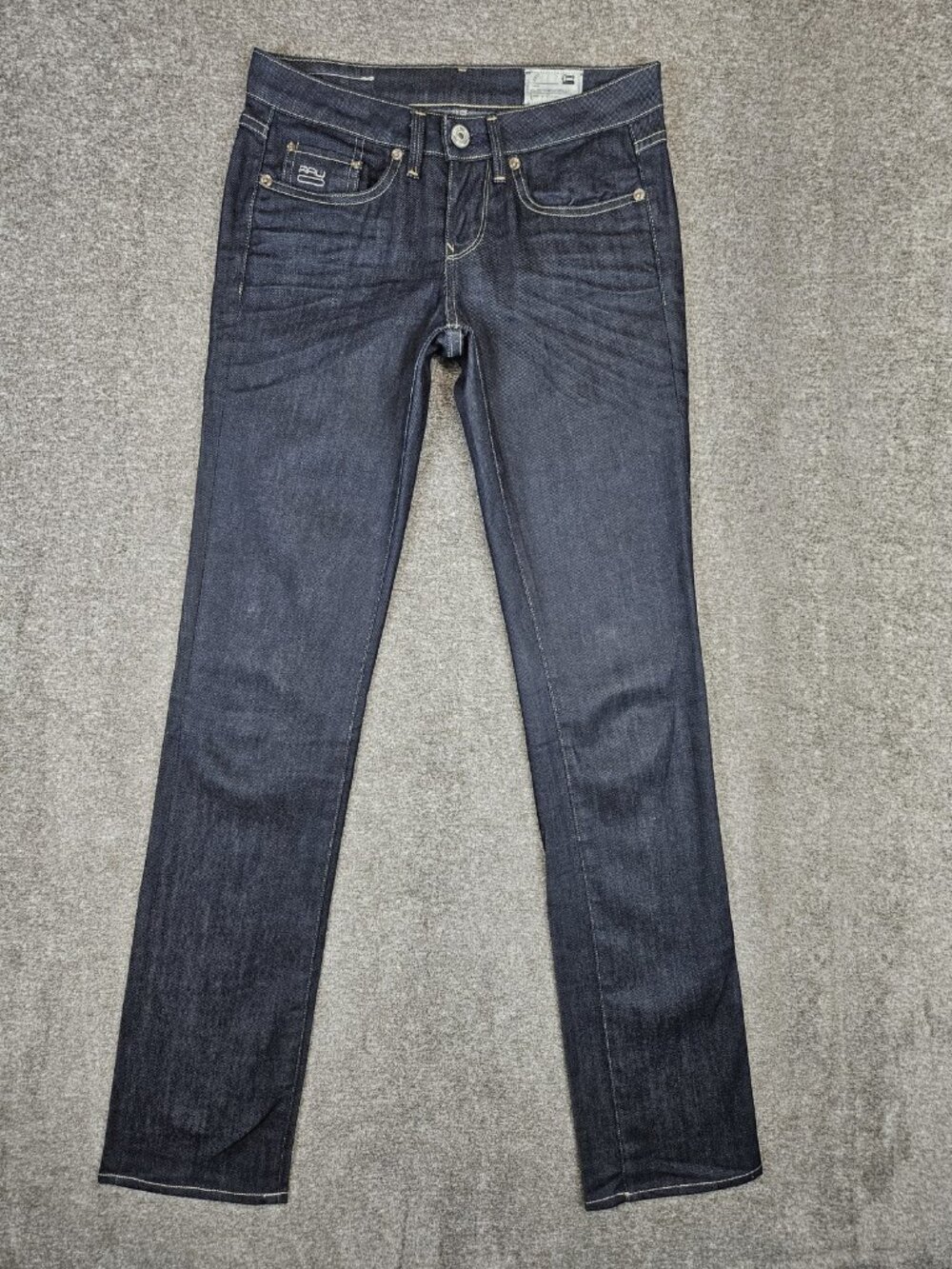 G-Star Raw 3301 Slim Straight Jeans Womens 26x34 (28x34) Dark Blue Denim